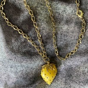 Yellow strawberry 12” necklace